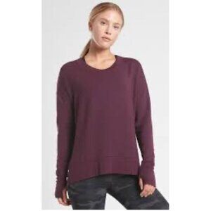 Athleta Burgundy Long Sleeve Coaster Luxe Soft Oversized Sweatshirt XS
